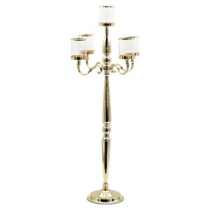CANDELABRO 5FIAMME CON VETRI