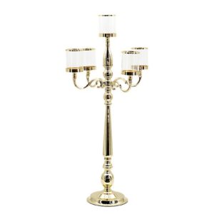 CANDELABRO 5FIAMME CON VETRI